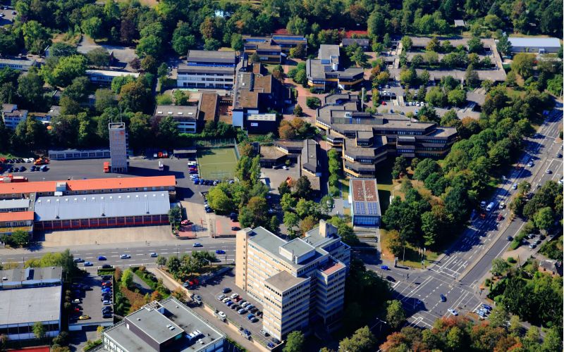 Campus in Wiesbaden der Hochschule Rhein-Main, Luftaufnahme
