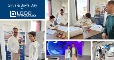Bildcollage zum Girls’ and Boys’ Day bei LOGO InfraConsult mit Max Logofeld