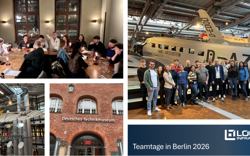 Gruppenbilder mit Mitarbeitern von LOGO InfraConsult im Deutschen Technikmuseum Berlin