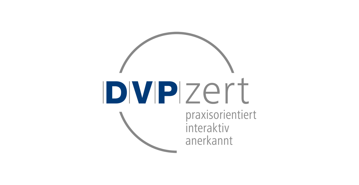 Logo für die Zertifizierung von DVP Deutscher Verband für Projektmanagment