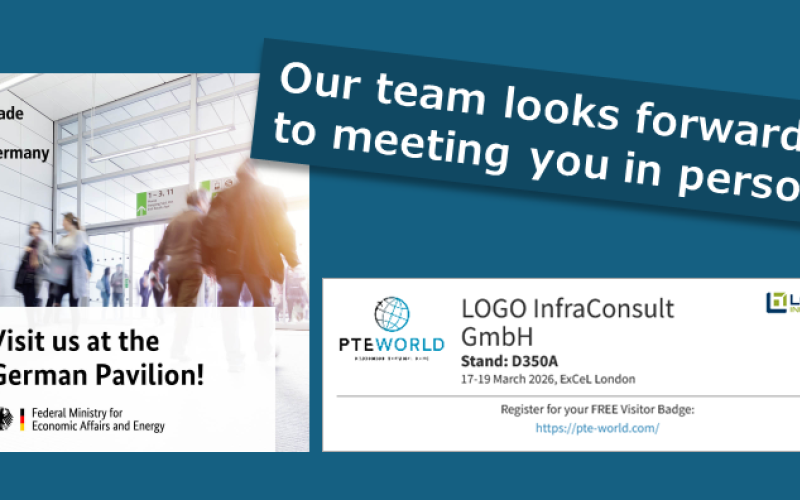 Ankündigung des Messestandes der Passenger Terminal Expo World in London